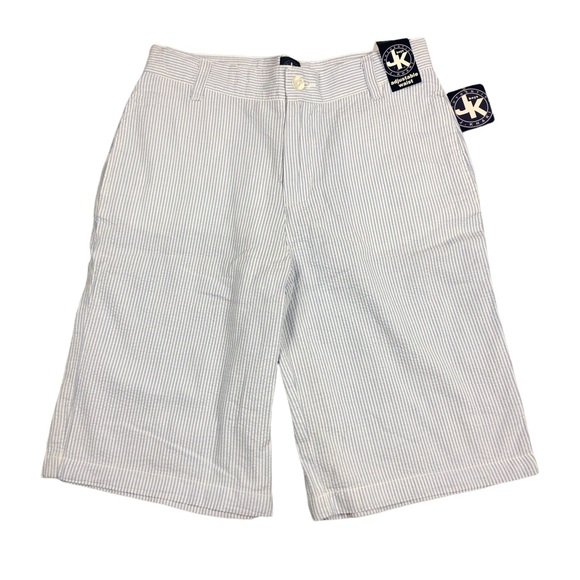 J. Khaki Blue Seersucker Dress Shorts size 16 - Picture 1 of 8